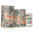 thumbnail image 1 of Yayeee Flameless Candles with Remote Flickering Battery Operated Multi Color Changing, Gray Llama Pattern, 1 of 7