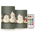 thumbnail image 1 of Yayeee Flameless Candles with Remote Flickering Battery Operated Multi Color Changing, Gray Snowmen, 1 of 7