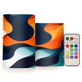 thumbnail image 1 of Yayeee Flameless Candles with Remote Flickering Battery Operated Multi Color Changing, Green Abstract Wavy, 1 of 7