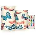 thumbnail image 1 of Yayeee Flameless Candles with Remote Flickering Battery Operated Multi Color Changing, Green Butterflies, 1 of 7