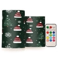 thumbnail image 1 of Yayeee Flameless Candles with Remote Flickering Battery Operated Multi Color Changing, Green Christmas Hats, 1 of 7