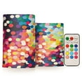 thumbnail image 1 of Yayeee Flameless Candles with Remote Flickering Battery Operated Multi Color Changing, Green Colorful Circles, 1 of 7