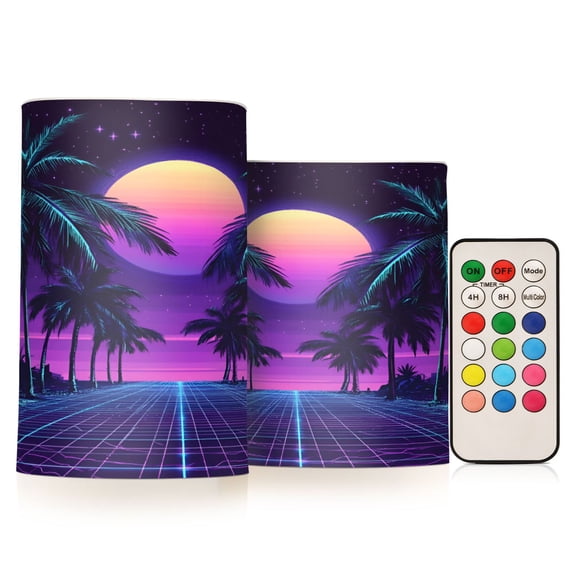 Yayeee Flameless Candles with Remote Flickering Battery Operated Multi Color Changing, Green Digital Art