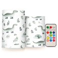thumbnail image 1 of Yayeee Flameless Candles with Remote Flickering Battery Operated Multi Color Changing, Green Dinosaur Pattern, 1 of 7