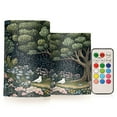 thumbnail image 1 of Yayeee Flameless Candles with Remote Flickering Battery Operated Multi Color Changing, Green Forest Scene, 1 of 7