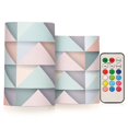 thumbnail image 1 of Yayeee Flameless Candles with Remote Flickering Battery Operated Multi Color Changing, Green Geometric, 1 of 7