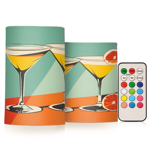 Yayeee Flameless Candles with Remote Flickering Battery Operated Multi Color Changing, Green Glasses