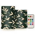 thumbnail image 1 of Yayeee Flameless Candles with Remote Flickering Battery Operated Multi Color Changing, Green Leaves, 1 of 7