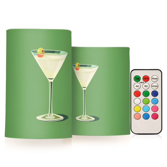 Yayeee Flameless Candles with Remote Flickering Battery Operated Multi Color Changing, Big Pink Stars Pattern