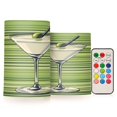 thumbnail image 1 of Yayeee Flameless Candles with Remote Flickering Battery Operated Multi Color Changing, Green Martini Glass, 1 of 7