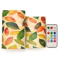 thumbnail image 1 of Yayeee Flameless Candles with Remote Flickering Battery Operated Multi Color Changing, Green Retro Autumn Leaves, 1 of 7