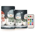 thumbnail image 1 of Yayeee Flameless Candles with Remote Flickering Battery Operated Multi Color Changing, Green Snowmen, 1 of 7