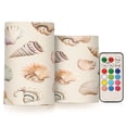 thumbnail image 1 of Yayeee Flameless Candles with Remote Flickering Battery Operated Multi Color Changing, Green Watercolor Seashells, 1 of 7