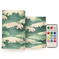 thumbnail image 1 of Yayeee Flameless Candles with Remote Flickering Battery Operated Multi Color Changing, Green Wave Pattern, 1 of 7