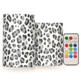 thumbnail image 1 of Yayeee Flameless Candles with Remote Flickering Battery Operated Multi Color Changing, Grey Leopard Pattern, 1 of 7