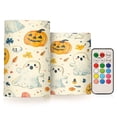 thumbnail image 1 of Yayeee Flameless Candles with Remote Flickering Battery Operated Multi Color Changing, Halloween Cute Ghosts, 1 of 7