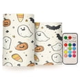 thumbnail image 1 of Yayeee Flameless Candles with Remote Flickering Battery Operated Multi Color Changing, Halloween Happy Ghosts, 1 of 7