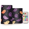 thumbnail image 1 of Yayeee Flameless Candles with Remote Flickering Battery Operated Multi Color Changing, Halloween Purple Ghosts, 1 of 7