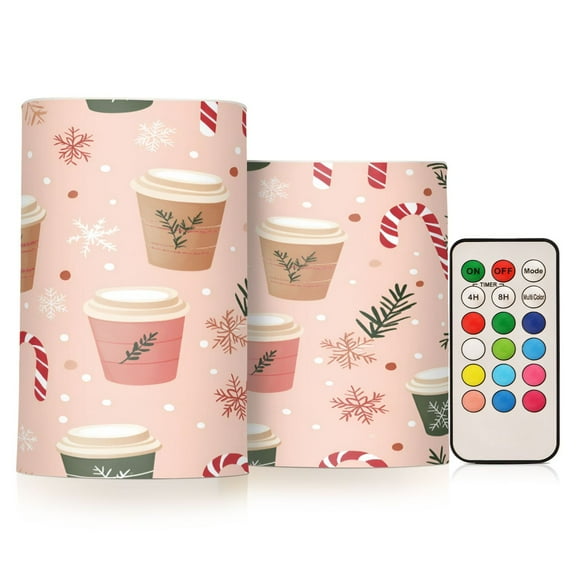 Yayeee Flameless Candles with Remote Flickering Battery Operated Multi Color Changing, Hand Drawn Cups
