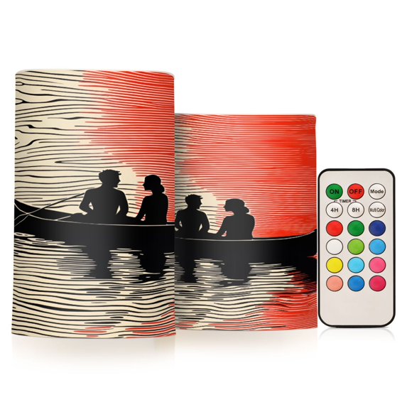 Yayeee Flameless Candles with Remote Flickering Battery Operated Multi Color Changing, Illusionary Boat