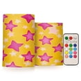 thumbnail image 1 of Yayeee Flameless Candles with Remote Flickering Battery Operated Multi Color Changing, Large Pink Stars, 1 of 7