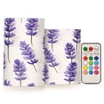 thumbnail image 1 of Yayeee Flameless Candles with Remote Flickering Battery Operated Multi Color Changing, Lavender Pattern, 1 of 7