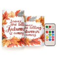 thumbnail image 1 of Yayeee Flameless Candles with Remote Flickering Battery Operated Multi Color Changing, Leaves Pattern, 1 of 7