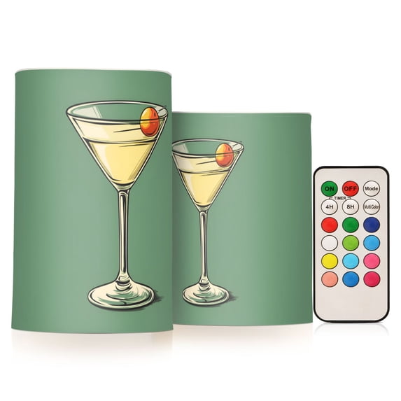 Yayeee Flameless Candles with Remote Flickering Battery Operated Multi Color Changing, Lemon Glass
