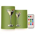 thumbnail image 1 of Yayeee Flameless Candles with Remote Flickering Battery Operated Multi Color Changing, Light Black Martini, 1 of 7