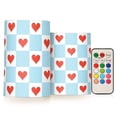 thumbnail image 1 of Yayeee Flameless Candles with Remote Flickering Battery Operated Multi Color Changing, Light Blue Checkered Heart, 1 of 7