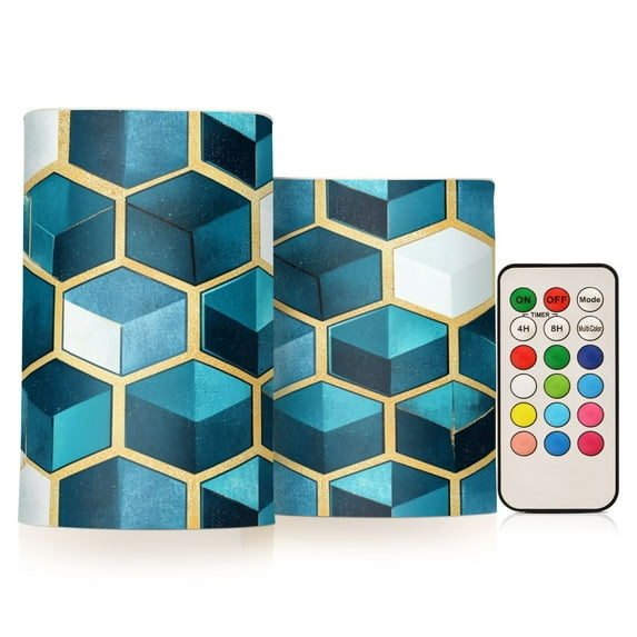 Yayeee Flameless Candles with Remote Flickering Battery Operated Multi Color Changing, Tropical Rhythm