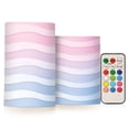 thumbnail image 1 of Yayeee Flameless Candles with Remote Flickering Battery Operated Multi Color Changing, White Cakes Pattern, 1 of 7