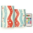 thumbnail image 1 of Yayeee Flameless Candles with Remote Flickering Battery Operated Multi Color Changing, Light Blue Pattern, 1 of 7