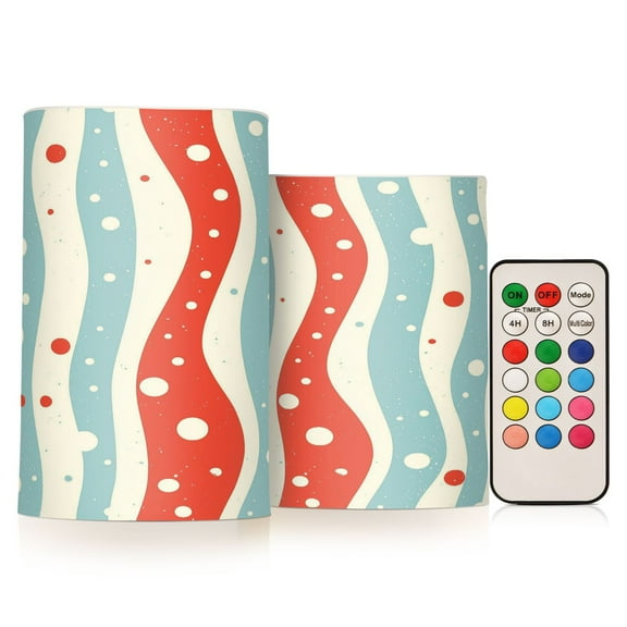 Yayeee Flameless Candles with Remote Flickering Battery Operated Multi Color Changing, Light Blue Pattern