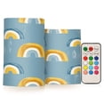 thumbnail image 1 of Yayeee Flameless Candles with Remote Flickering Battery Operated Multi Color Changing, Light Blue Rainbow, 1 of 7