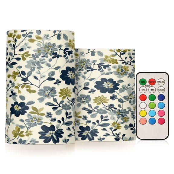 Yayeee Flameless Candles with Remote Flickering Battery Operated Multi Color Changing, Light Floral