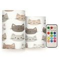 thumbnail image 1 of Yayeee Flameless Candles with Remote Flickering Battery Operated Multi Color Changing, Light Gray Cat Pattern, 1 of 7