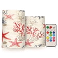 thumbnail image 1 of Yayeee Flameless Candles with Remote Flickering Battery Operated Multi Color Changing, Light Red Starfish, 1 of 7