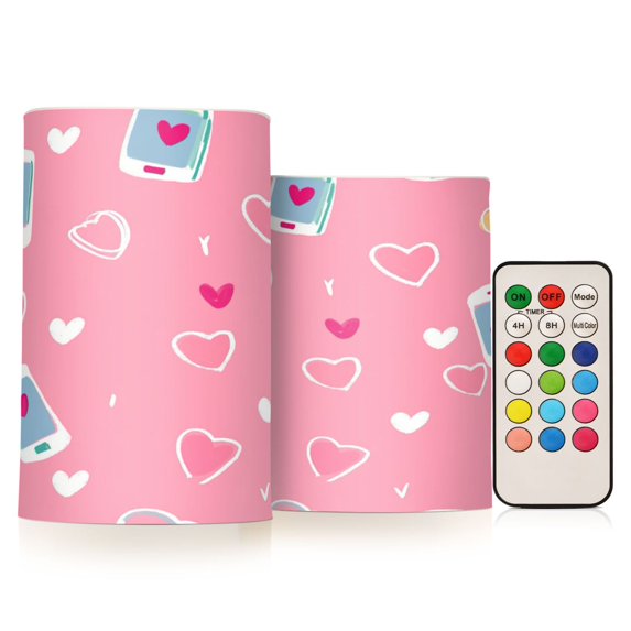 Yayeee Flameless Candles with Remote Flickering Battery Operated Multi Color Changing, Geometric Pattern