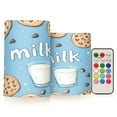 thumbnail image 1 of Yayeee Flameless Candles with Remote Flickering Battery Operated Multi Color Changing, Milk and Cookies, 1 of 7