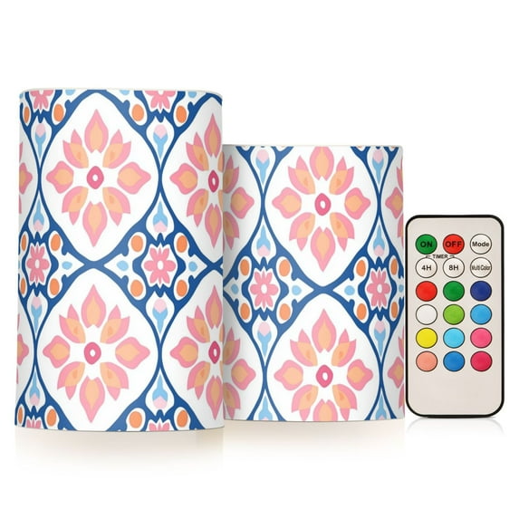 Yayeee Flameless Candles with Remote Flickering Battery Operated Multi Color Changing, Daisy Mosaic
