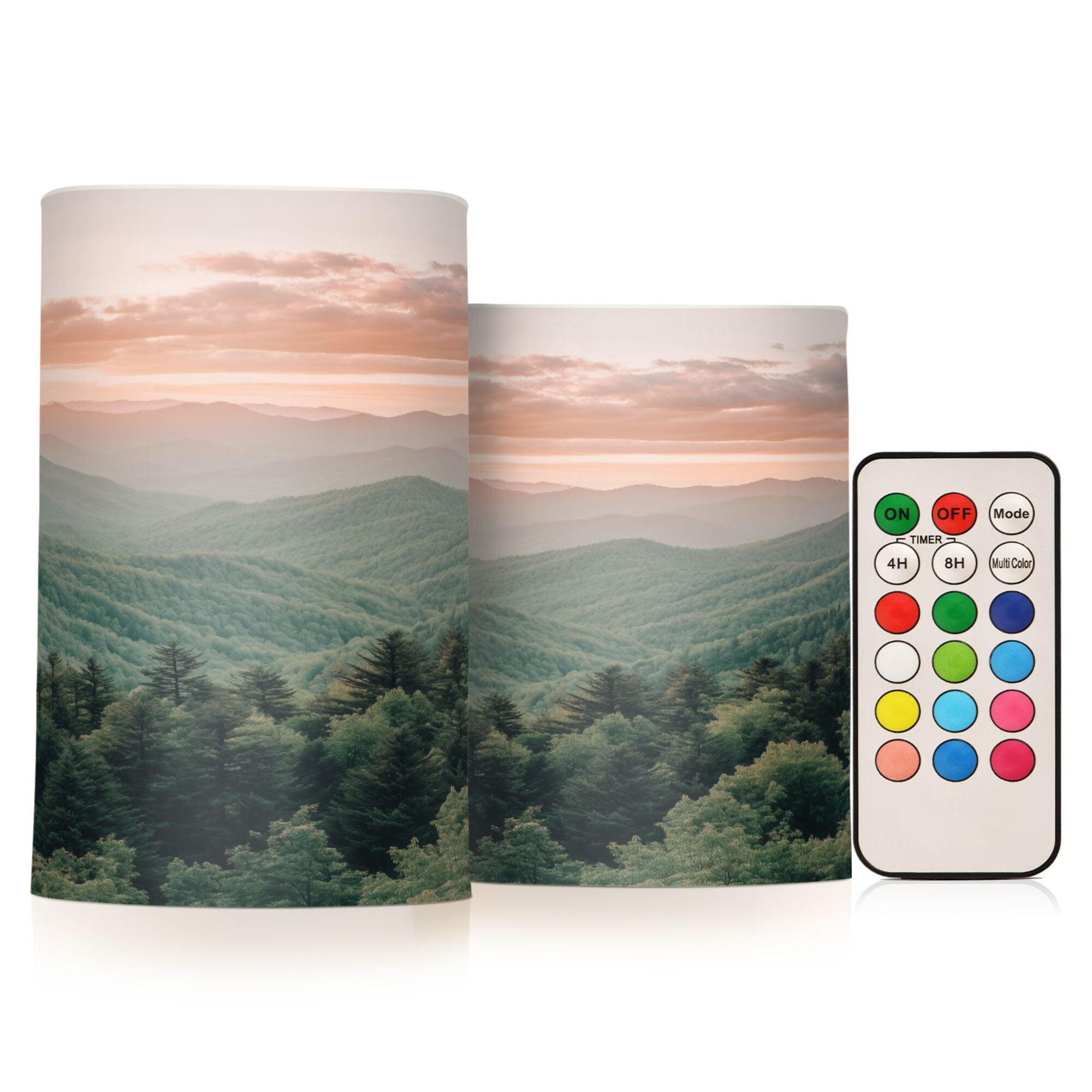 Yayeee Flameless Candles with Remote Flickering Battery Operated Multi Color Changing, Geometric Designs