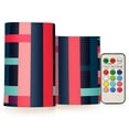 thumbnail image 1 of Yayeee Flameless Candles with Remote Flickering Battery Operated Multi Color Changing, Navy Blue Stripes, 1 of 7