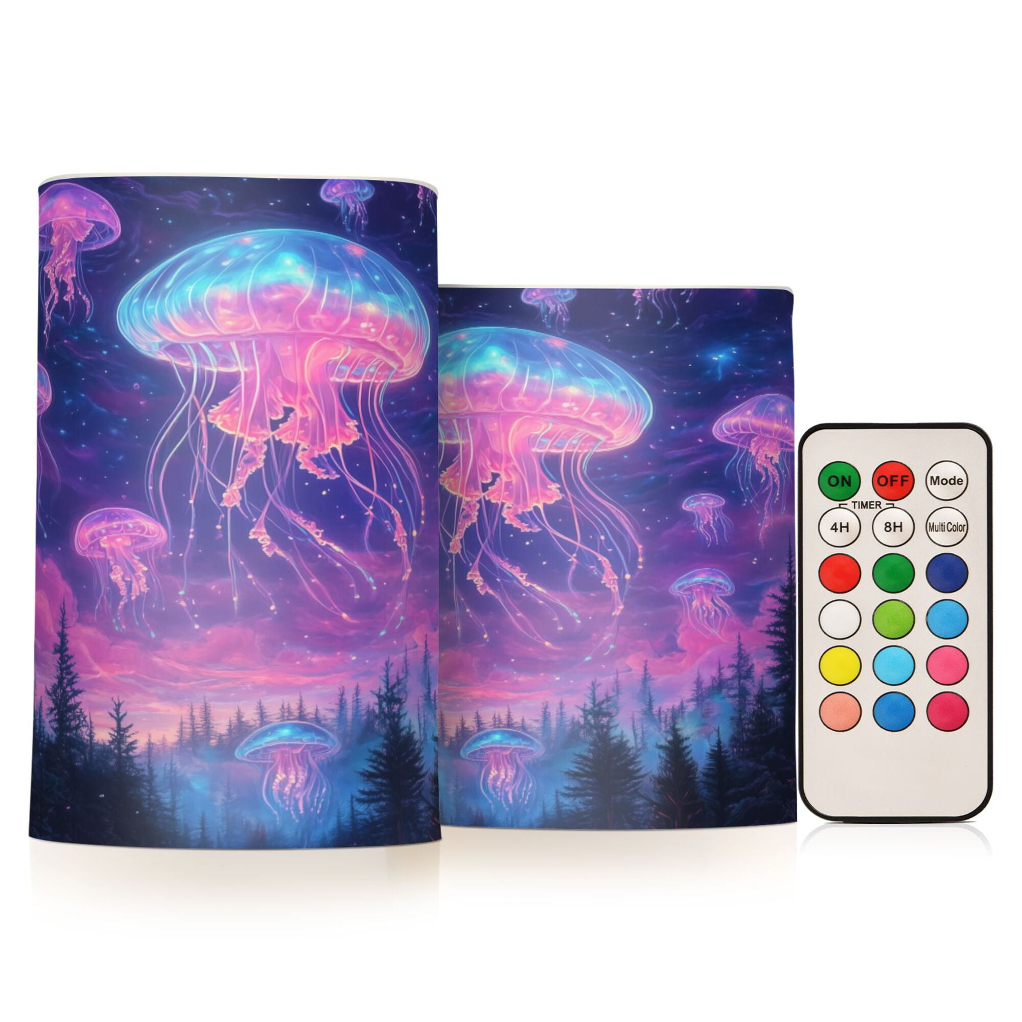 Yayeee Flameless Candles with Remote Flickering Battery Operated Multi Color Changing, Geometric Patterns