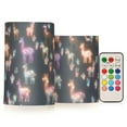 thumbnail image 1 of Yayeee Flameless Candles with Remote Flickering Battery Operated Multi Color Changing, Neon Llamas Pattern, 1 of 7