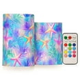 thumbnail image 1 of Yayeee Flameless Candles with Remote Flickering Battery Operated Multi Color Changing, Neon Starfish Pattern, 1 of 7
