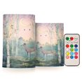 thumbnail image 1 of Yayeee Flameless Candles with Remote Flickering Battery Operated Multi Color Changing, Night Deer, 1 of 7