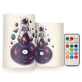 thumbnail image 1 of Yayeee Flameless Candles with Remote Flickering Battery Operated Multi Color Changing, Orange Astronaut Planet, 1 of 7