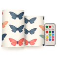 thumbnail image 1 of Yayeee Flameless Candles with Remote Flickering Battery Operated Multi Color Changing, Orange Butterflies, 1 of 7