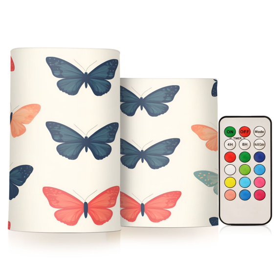 Yayeee Flameless Candles with Remote Flickering Battery Operated Multi Color Changing, Orange Butterflies